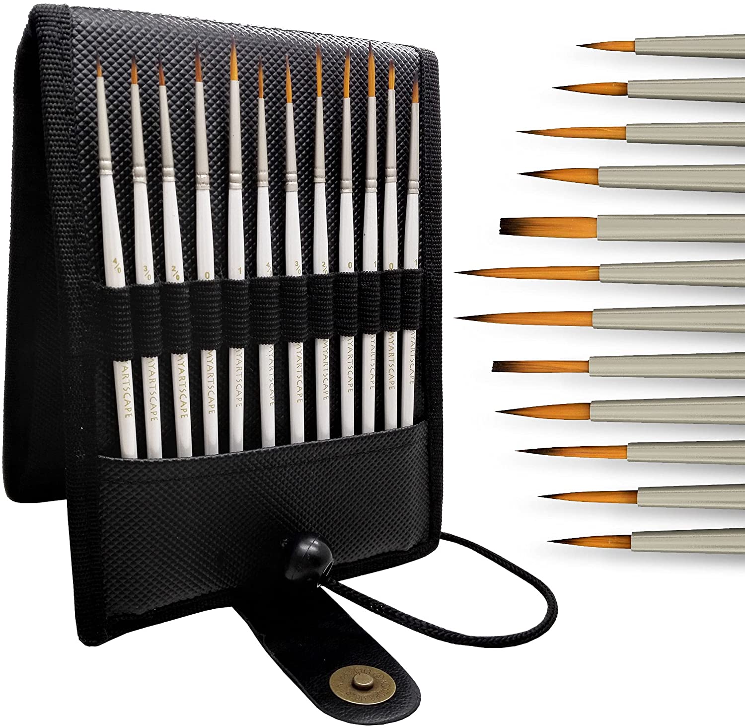 Miniature Paint Brushes with Holder, Set of 12 Art Brushes – MyArtscape