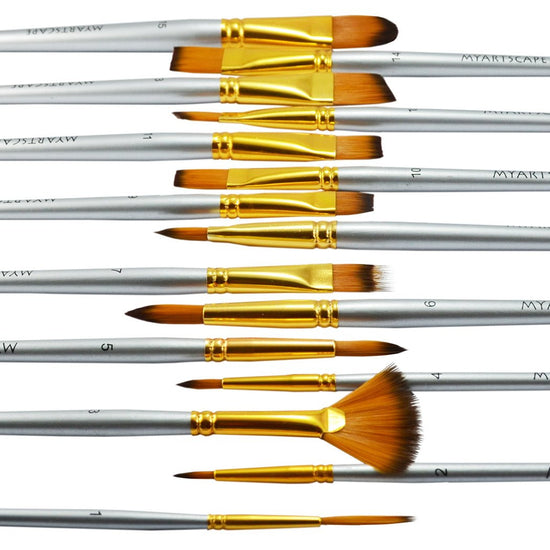 Upgrade Your Art Supplies with the 15 Pc Short Handle Paintbrush Set