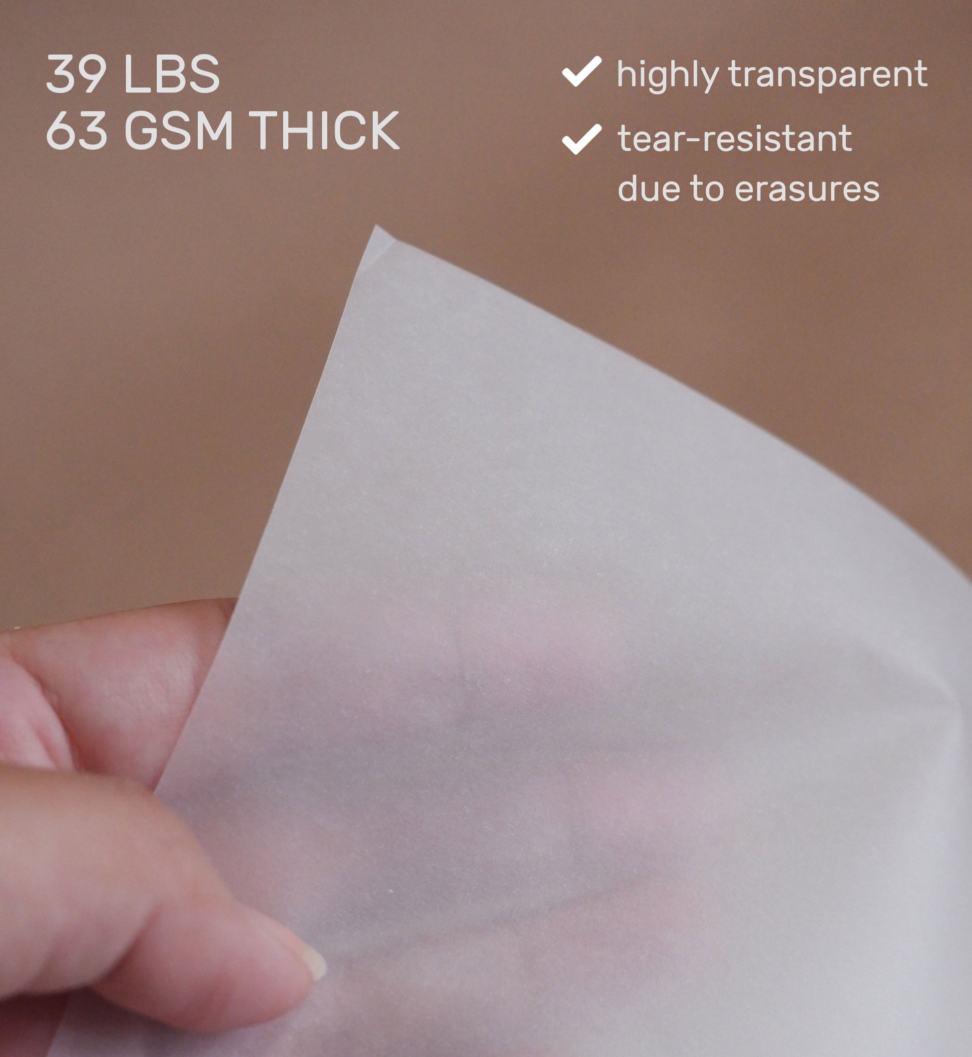 highly transparent thick paper