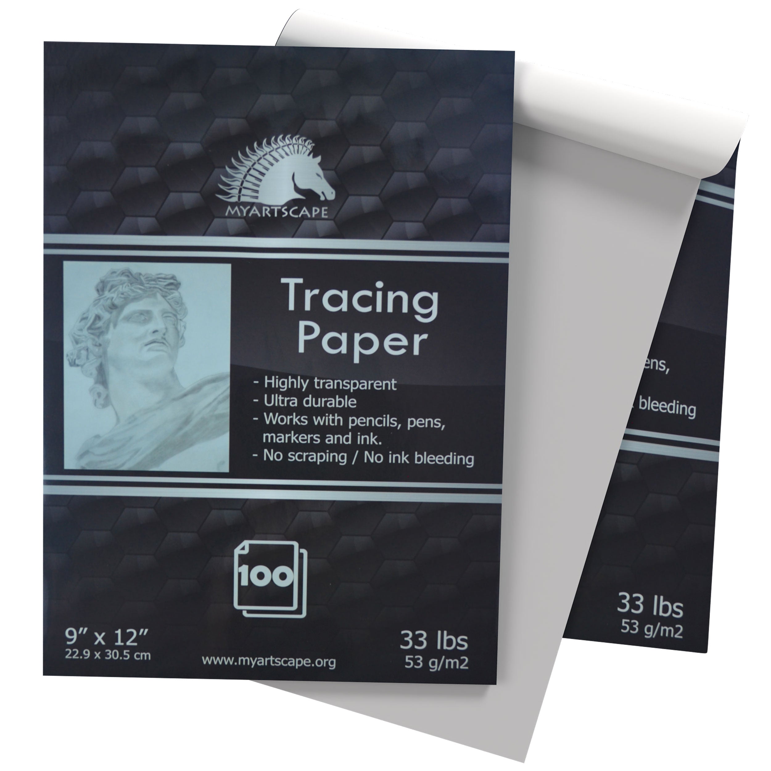 Tracing Paper Pad, 33lb - 9 x 12 - 100 Transparent Sheets