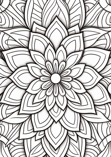 black and white mandal flower design