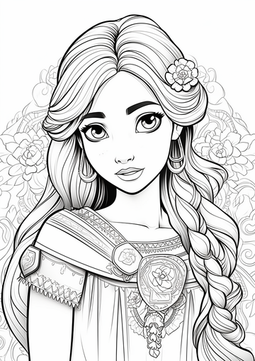 coloring page for the princess coloring pages