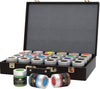 set of paint tins in a black case