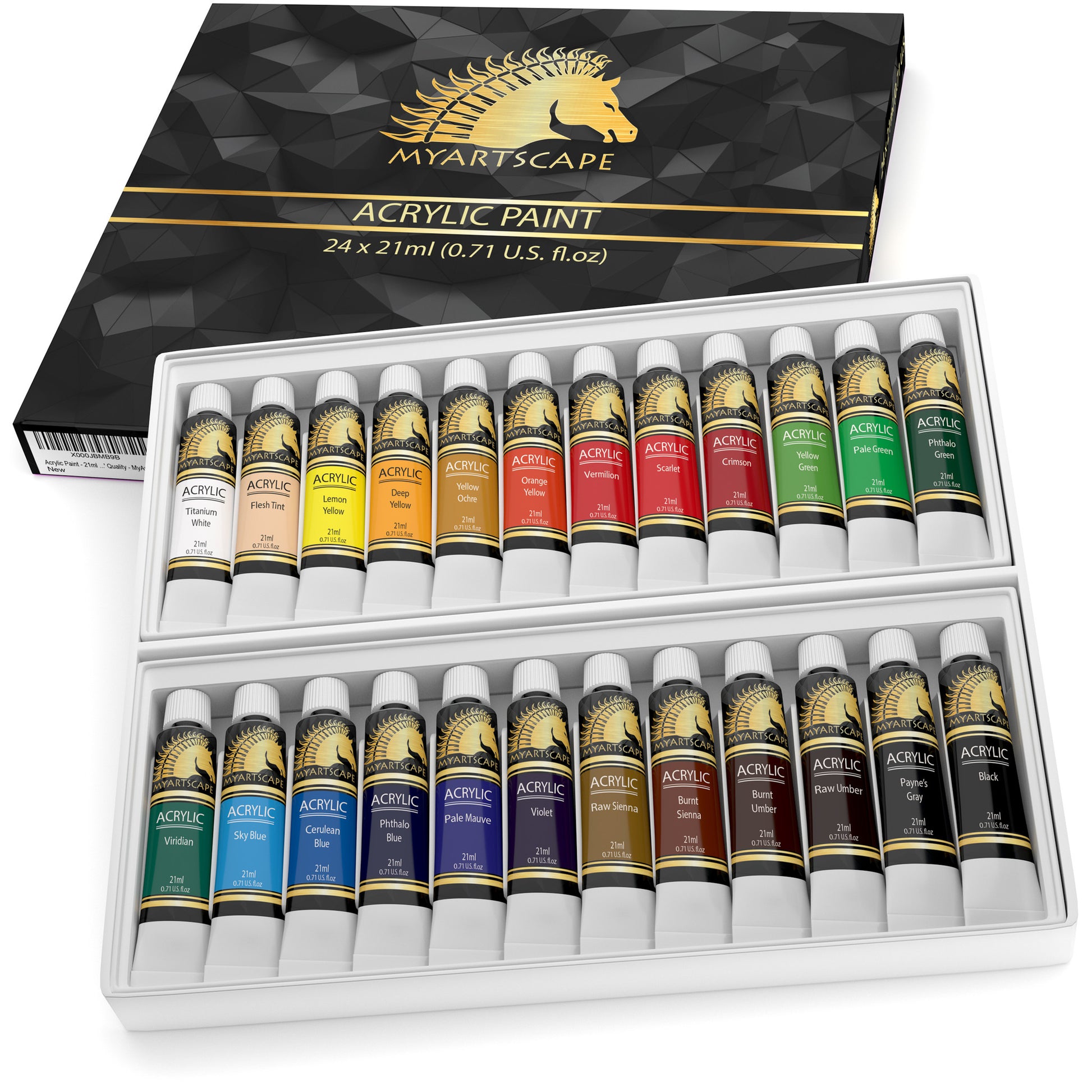 MyArtscape Oil Paint Set - 21ml x 12 Tubes - Artist Quality - Lightfast -  Heavy Body - Highly Pigmented Oil-based Colors - Excellent Coverage 