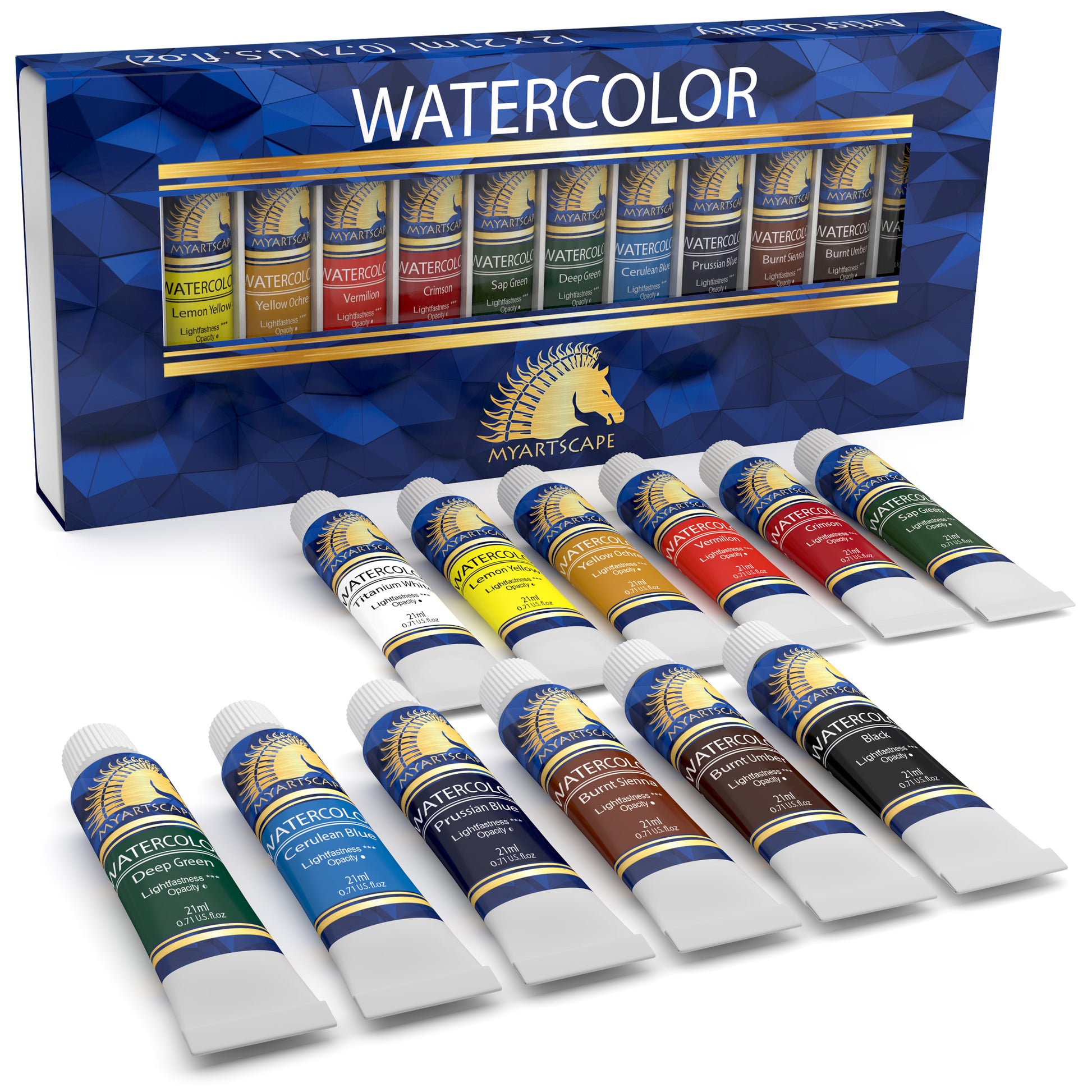  MyArtscape Gouache Paint Set - 12 x 12ml Tubes - Artist Quality  - Lightfast - Premium Vibrant Colors - Fade-proof - Rewettable - High  Pigment Load - Professional Painting Supplies : Arts, Crafts & Sewing