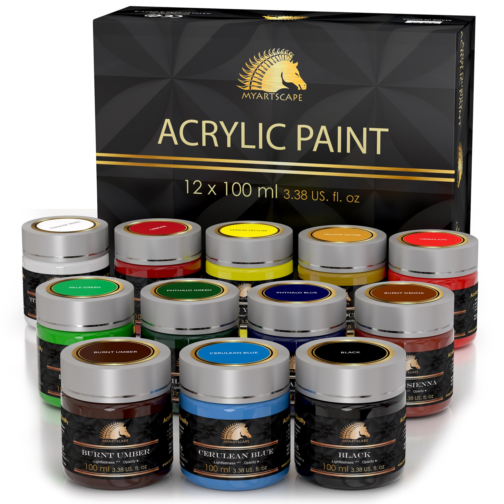 Set of 12 Acrylic Paint 100ml