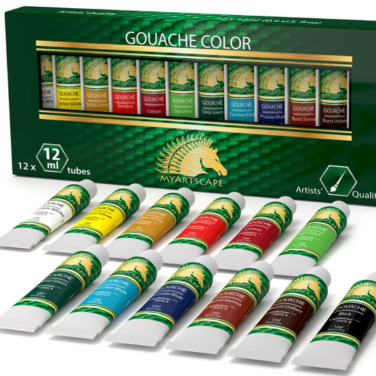 Art Alternatives Economy Gouache 12-Color Paint Set, 12mL Tubes
