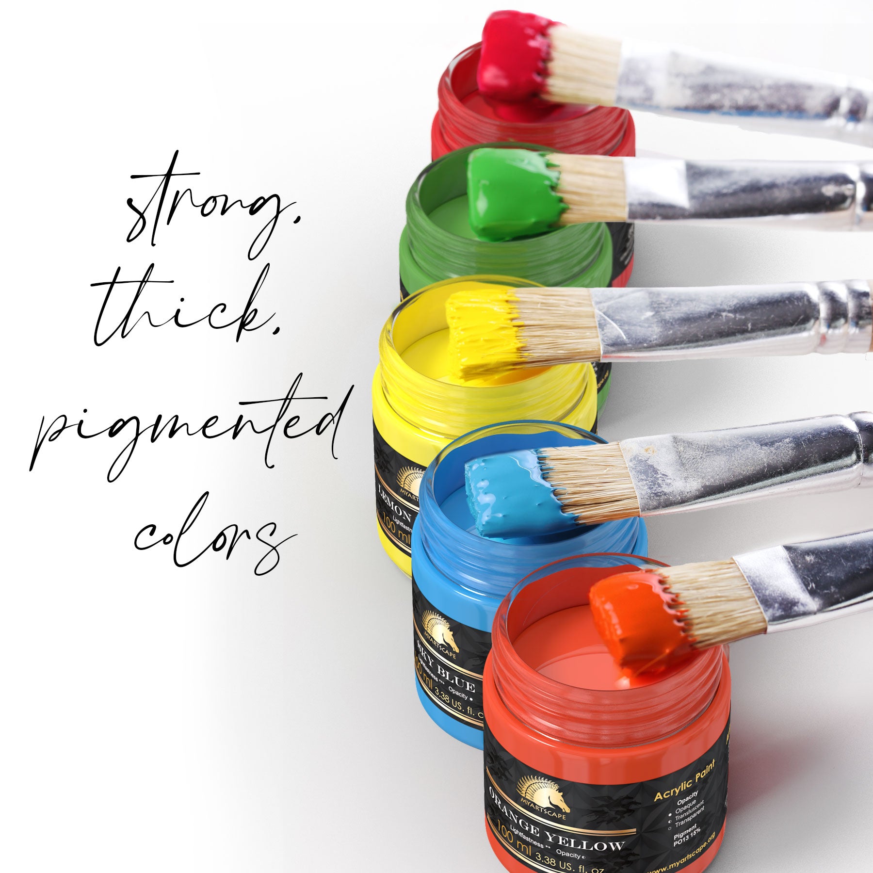 strong thick pigmented acrylic paint colors