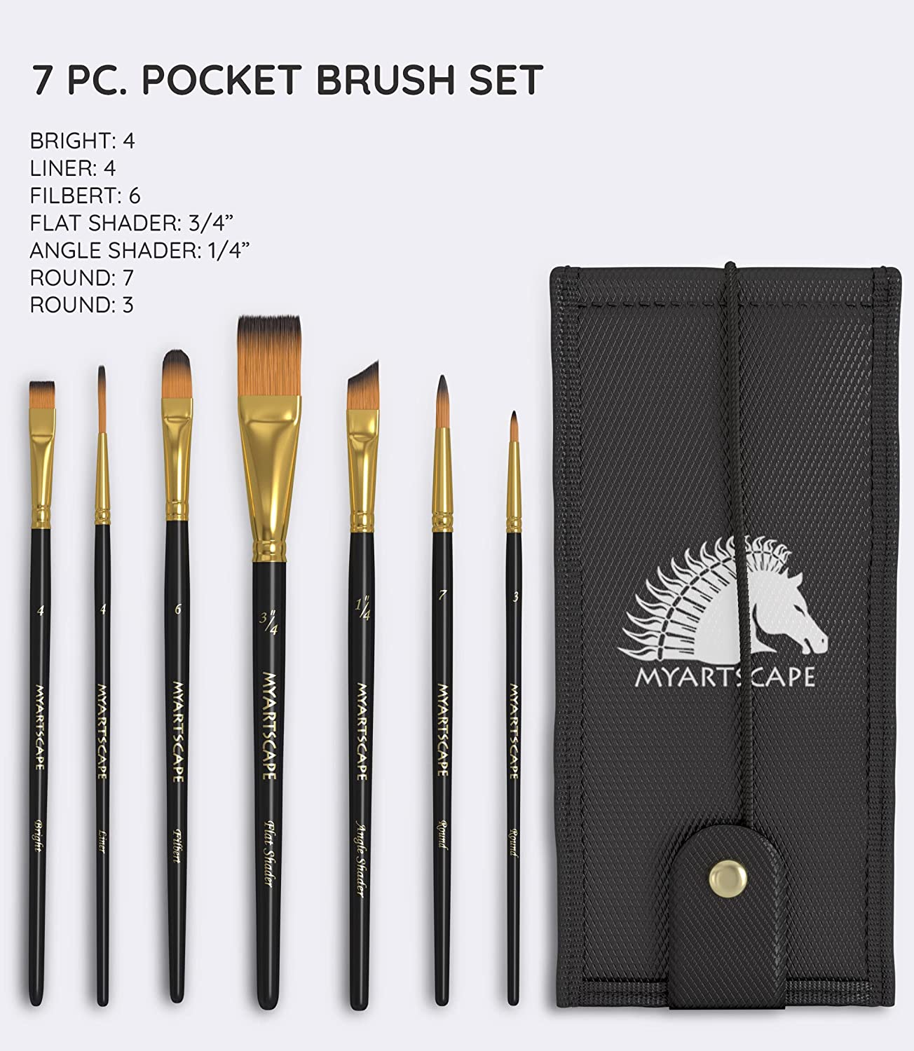 Long Handle Paint Brush, Set of 15 Art Brushes
