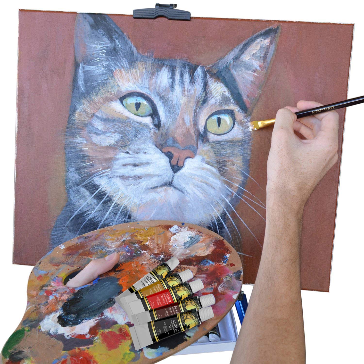 cat paint using myartscape acrylic paint