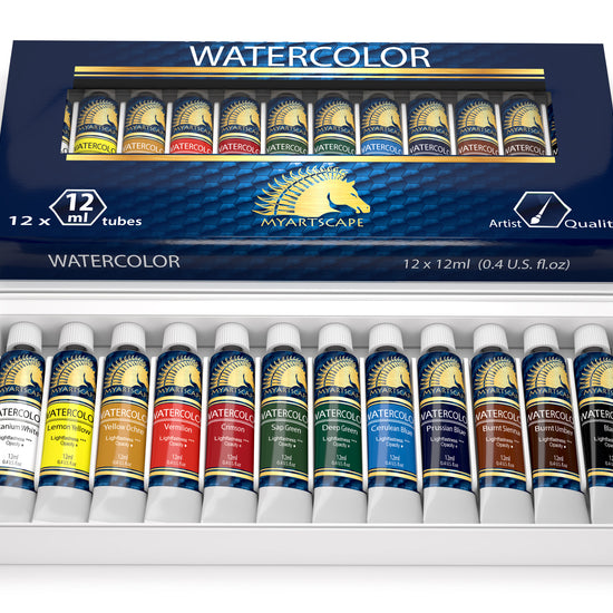 Water Color Paint set 12 Tubes Atlas Water colors Set Art Painting - 06 ml