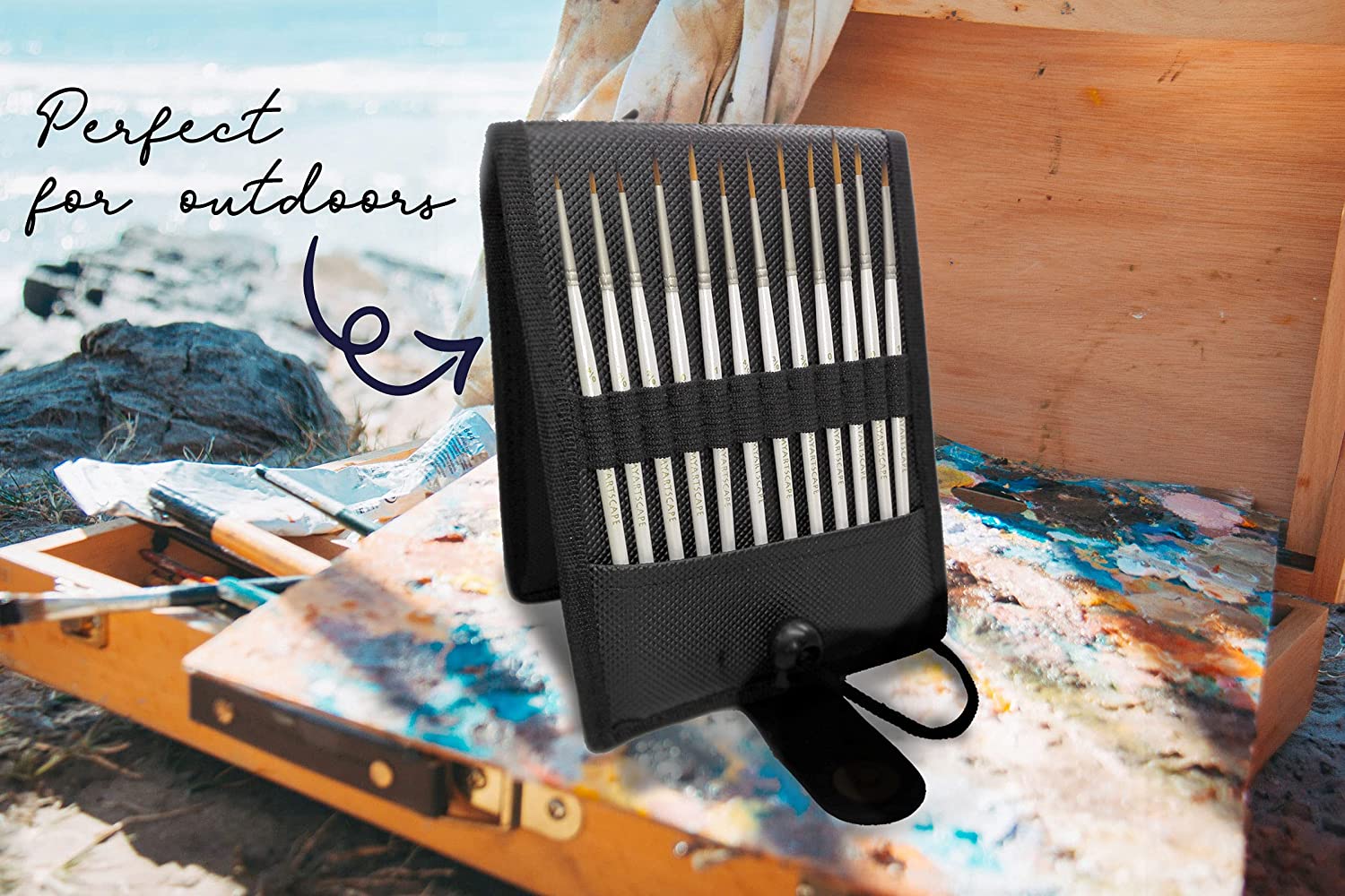 Short Handle Paint Brush - Set of 15 Art Brushes – MyArtscape