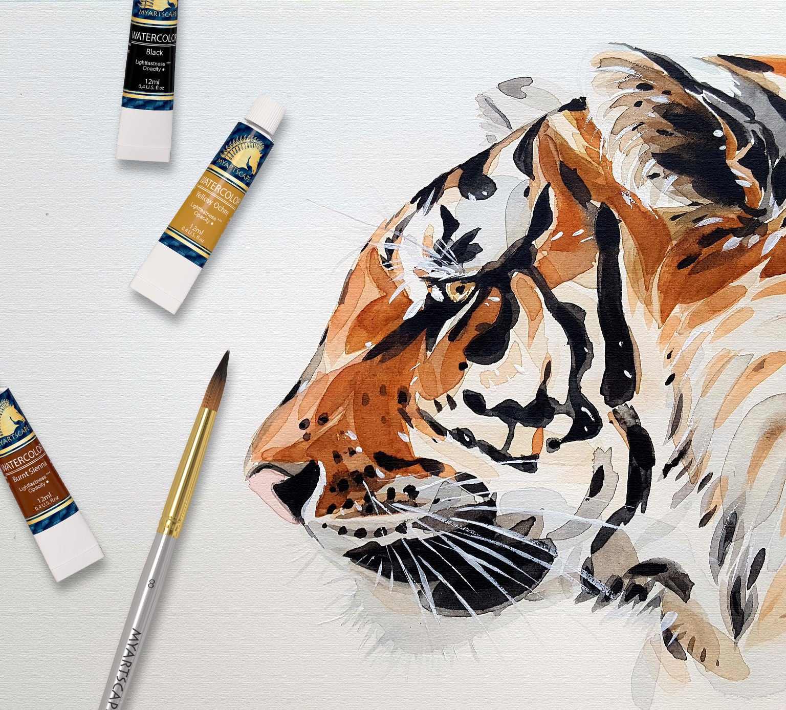 tiger water paintings