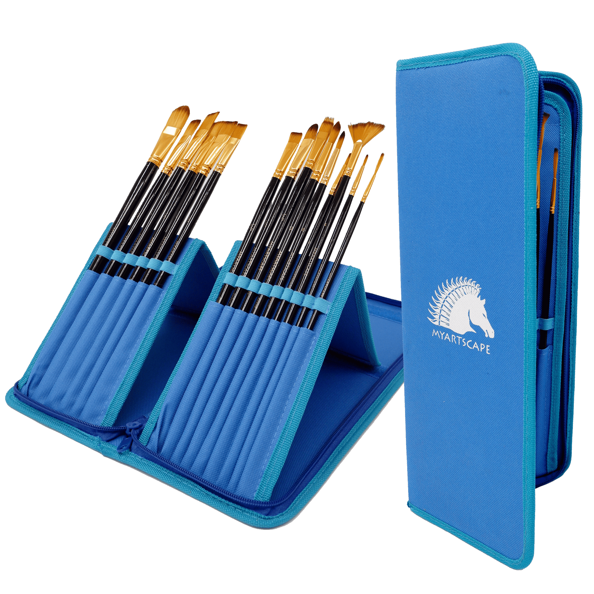 paint brush set with canvas holder 15-count, Five Below