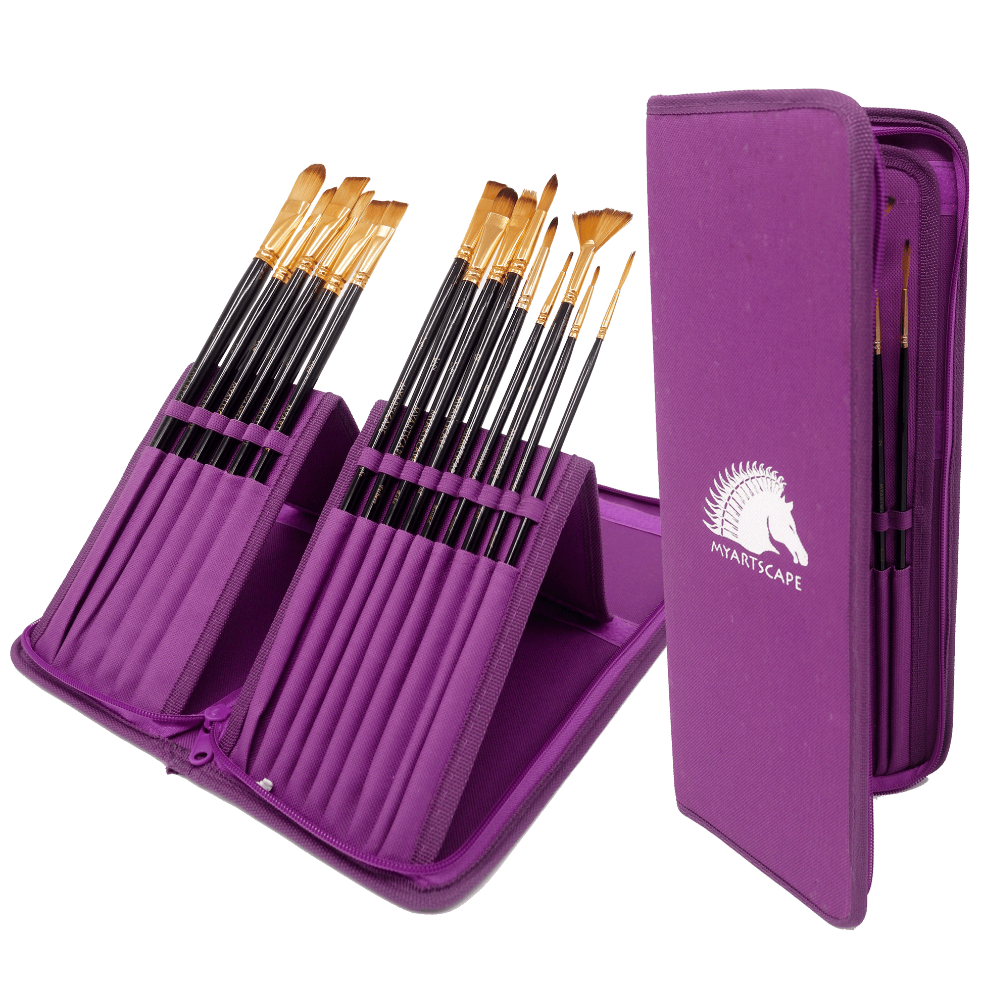 Miniature Paint Brushes with Holder, Set of 12 Art Brushes
