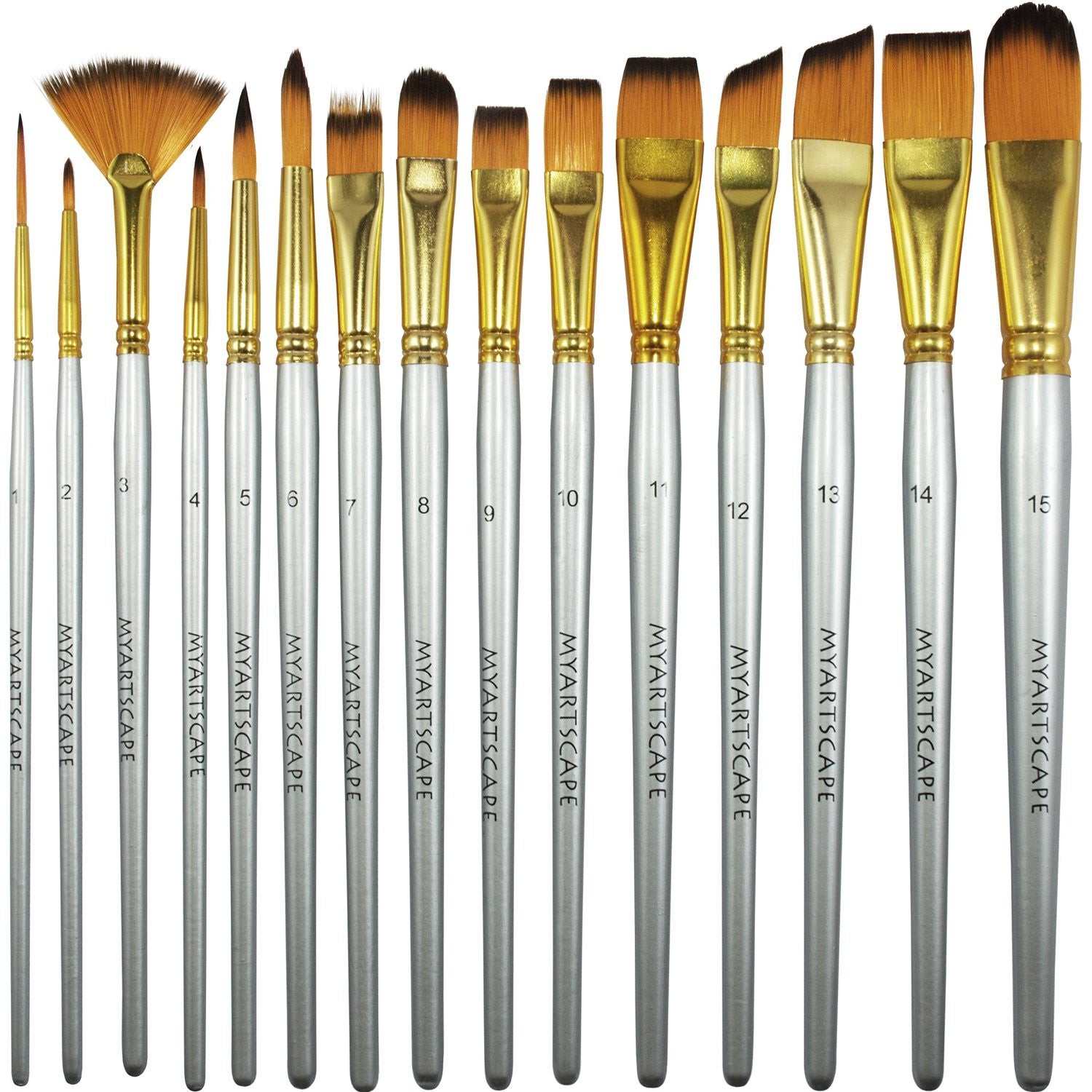 12x Paint Brush Set Gouache Painting Brushes Flat/Round Paintbrushes
