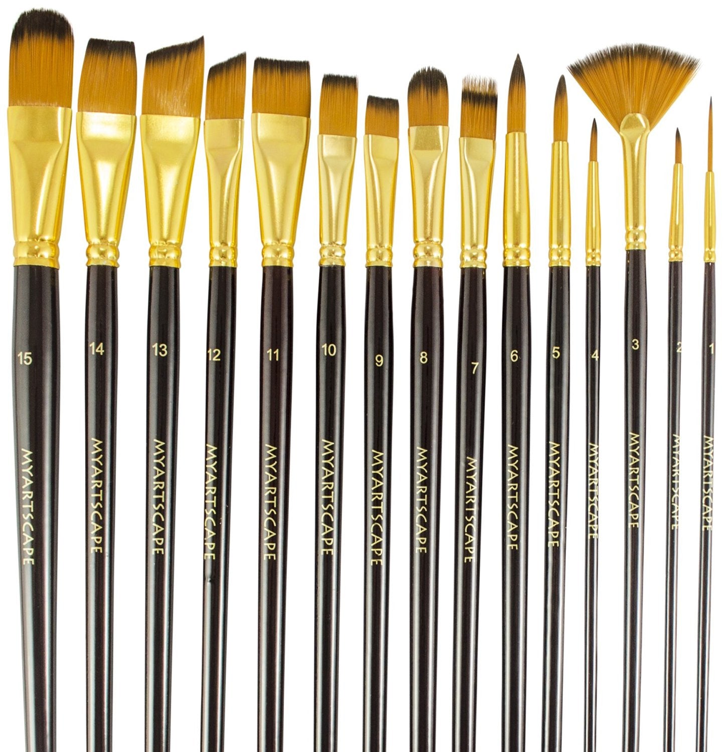 Paint Brushes - 15 Pc Brush Set, Long Handle Artist Paintbrushes with  Travel Holder & Free Gift Box