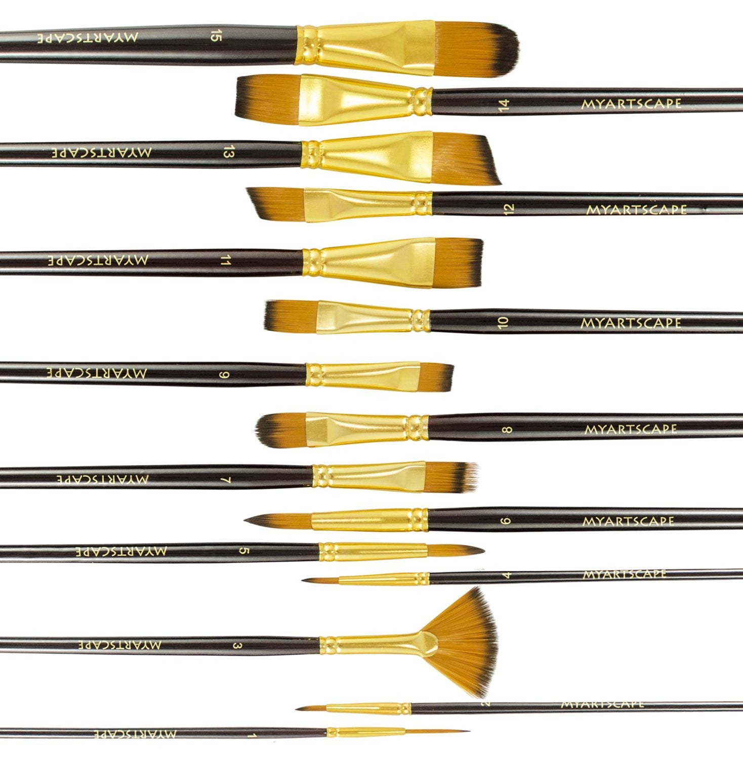 Paint Brushes - 15 Pc Art Brush Set, Short Handle Artist Paintbrushes –  MyArtscape