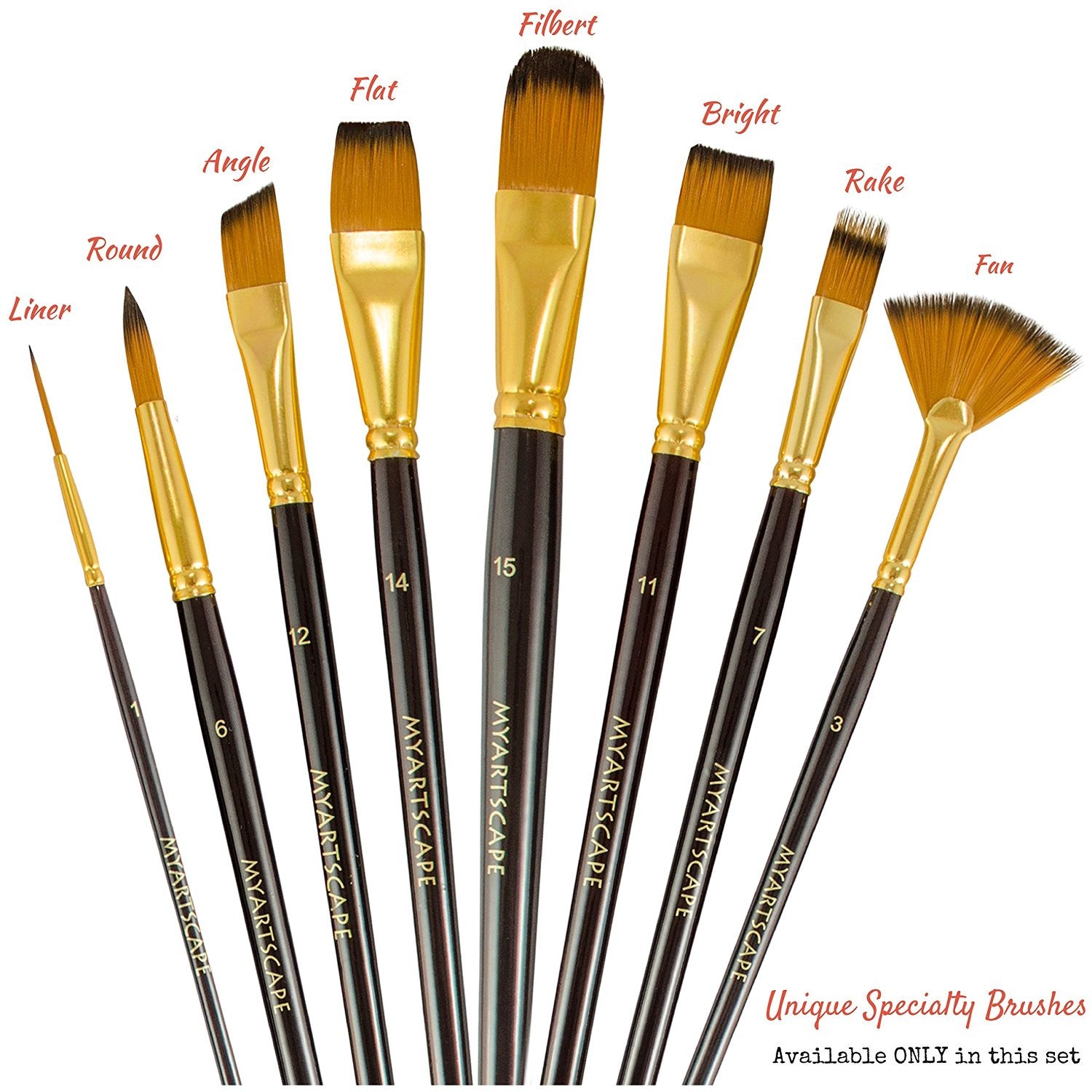 Long Handle Paint Brush, Set of 15 Art Brushes – MyArtscape