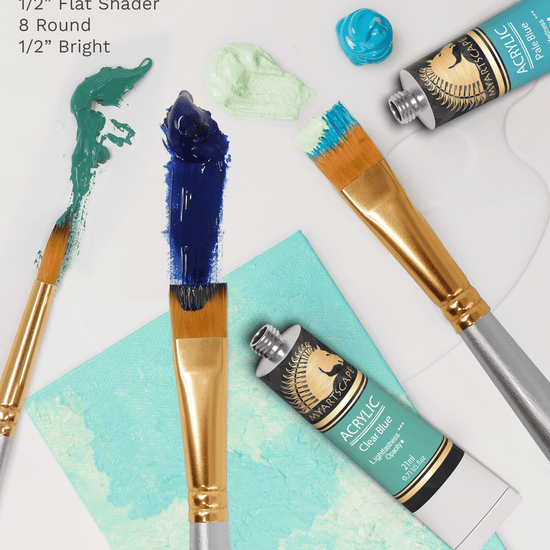 Paint brushes and paint tubes