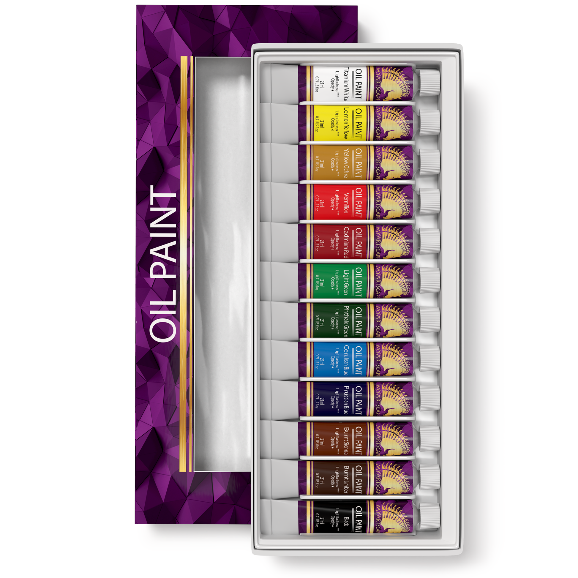 Craft with Confidence: 12 Colors in 21ml Oil Paint Tubes
