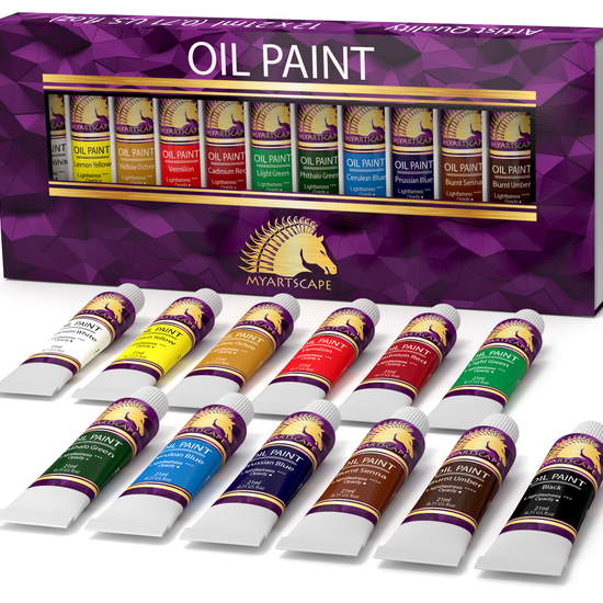 12 Dynamic Hues in Convenient 21ml Oil Paint Tubes