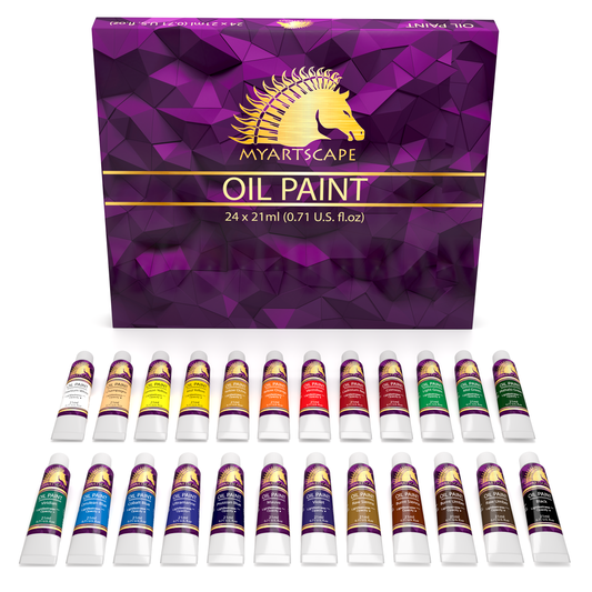 Vibrant 24-Color Set of 21ml Oil Paint Tubes