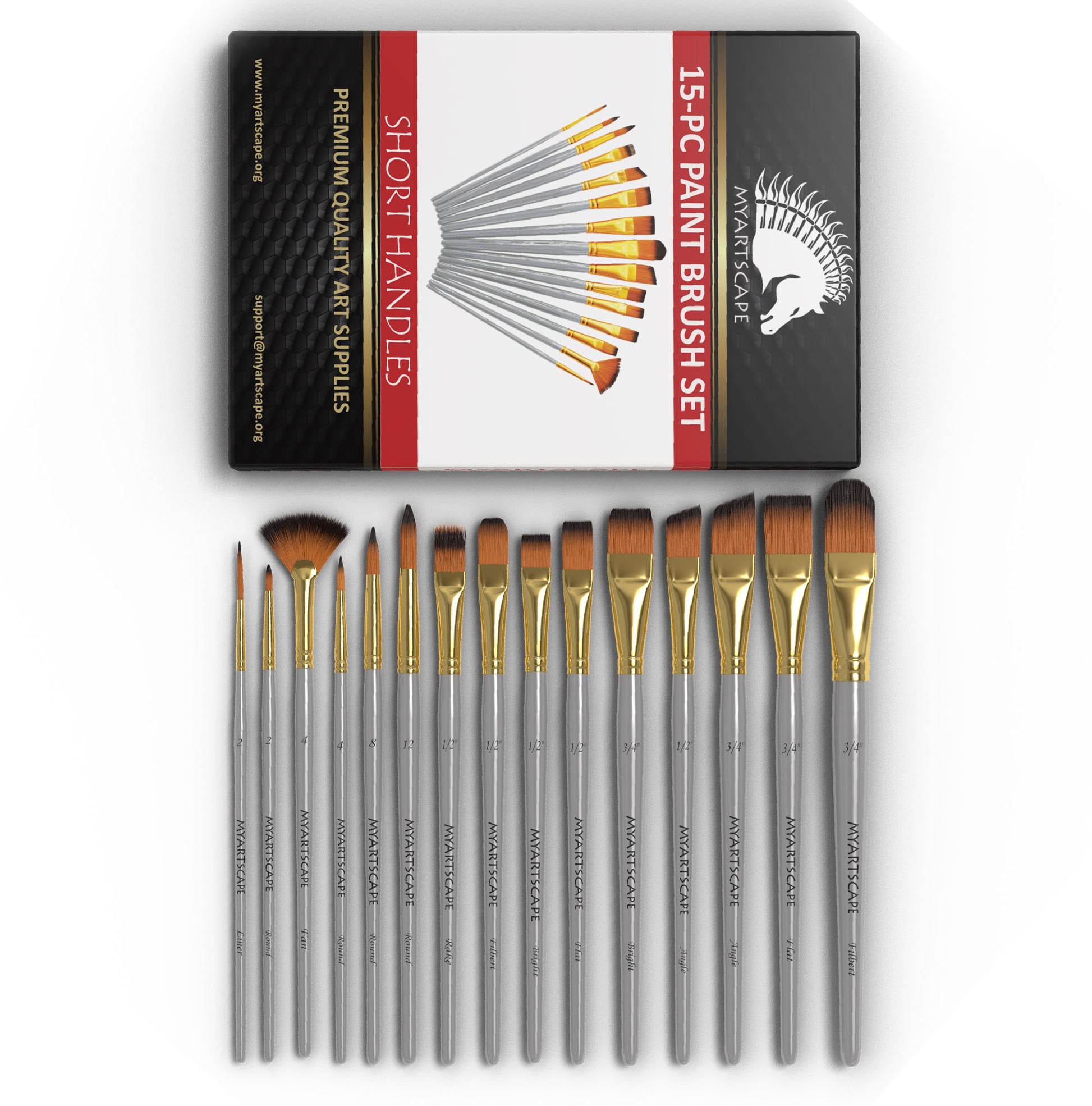 25ct Short Handle Value Brushes - Paint Brush by Shape - Art Supplies & Painting