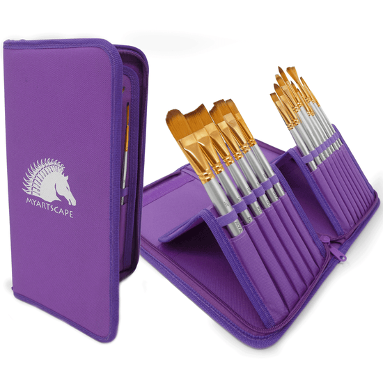 Elevate Your Artistry with the 15 Pc Short Handle Paintbrush Set