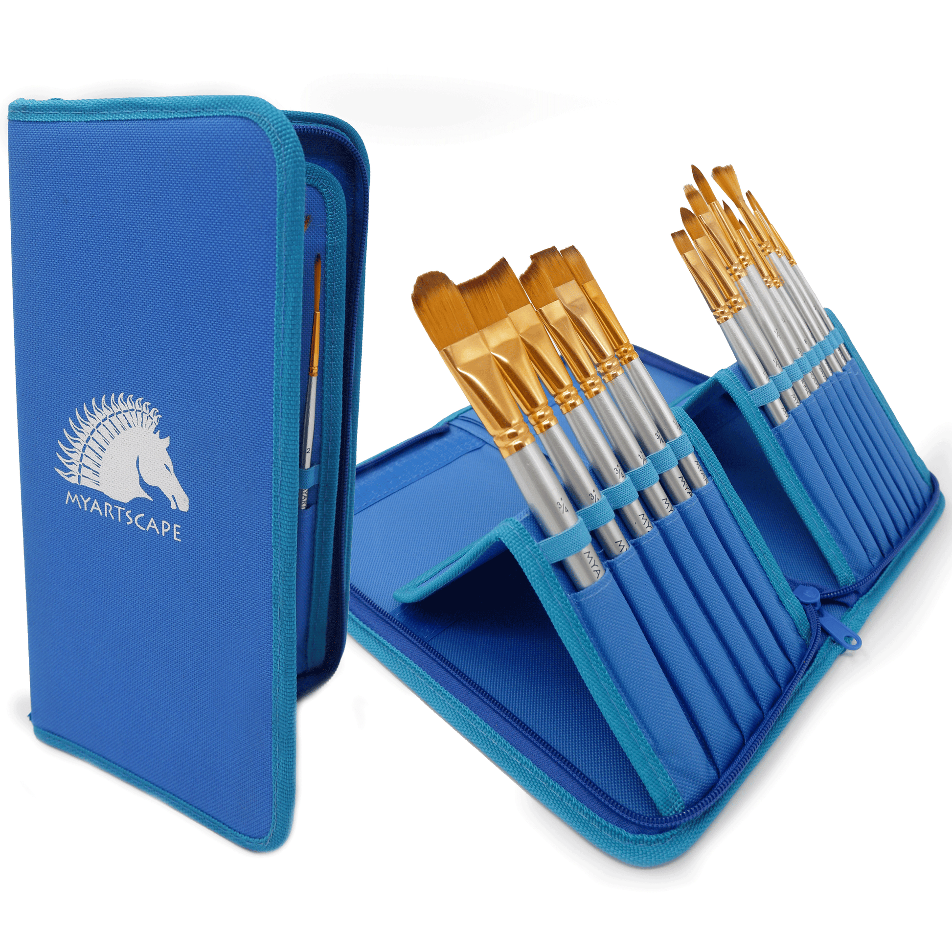 Create Art On-the-Go with the 15 Pc Short Handle Paintbrush Set